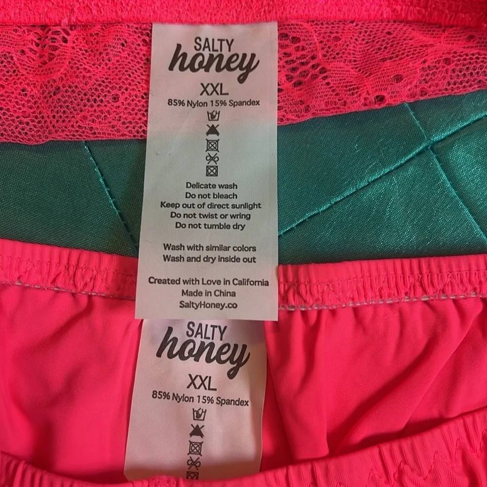 Salty Honey Lingerie Set - Hot Pink, Size XXL